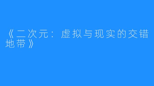 《二次元:虚拟与现实的交错地带》