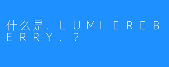 什么是.LUMIEREBERRY.？