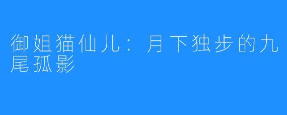 御姐猫仙儿:月下独步的九尾孤影